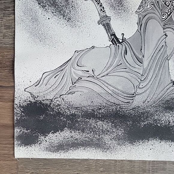 Original ink drawing, Samauri  signed 12"X16.5 - Picture 4 of 11